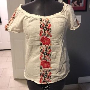 Lucky brand embroidered blouse